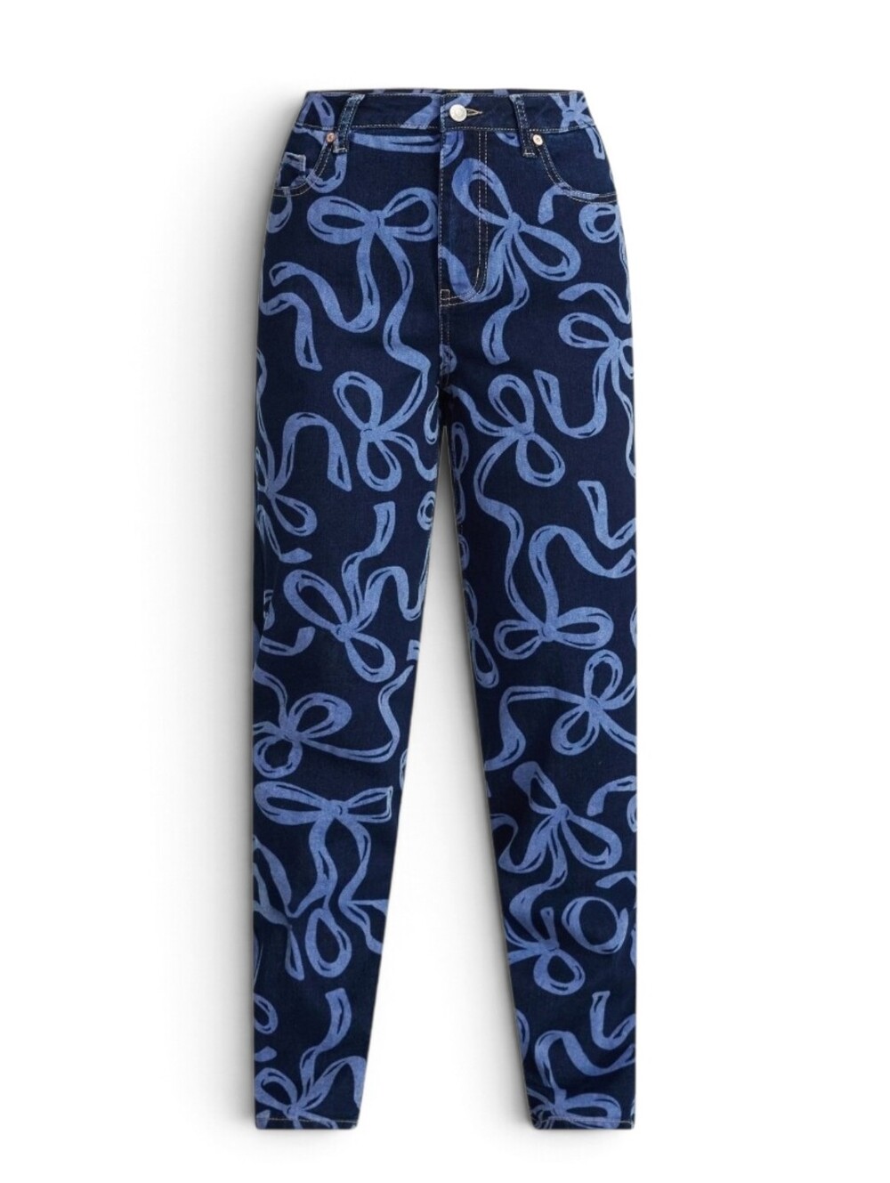 MADDEN NYC Bow Print Jeans, 32" Inseam